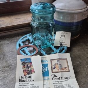 New Vintage Ball Ideal Bicentennial 1776-1976 Aqua Blue Pint Canning Mason Jar